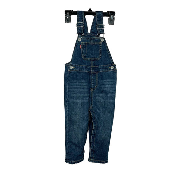 Levis Short All Denim Red Tab Toddler Overalls 24 Months - Picture 1 of 12
